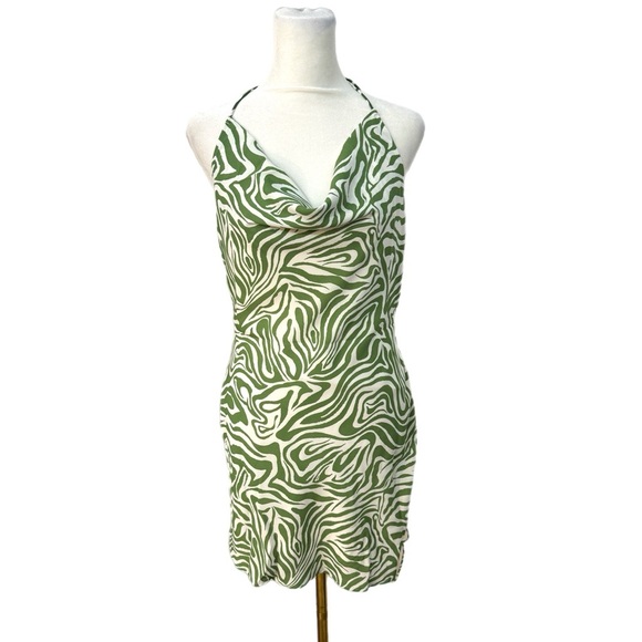 New LE LIS Collection Green Zebra Resort Dress Sleeveless Spaghetti Women’s Sz S - Picture 5 of 12